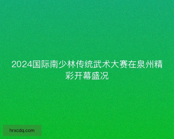 2024国际南少林传统武术大赛在泉州精彩开幕盛况